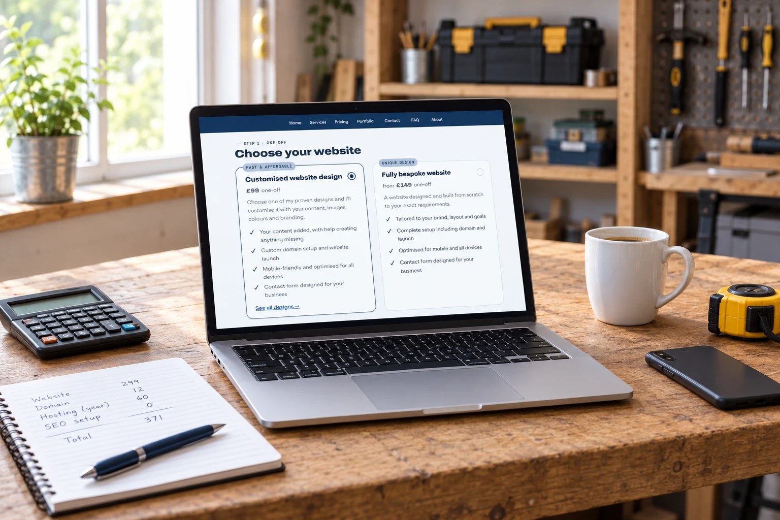 How much does a website cost for a sole trader in the UK?